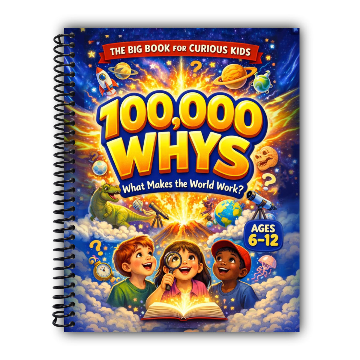 100,000 Whys - The Big Journey for Curious Kids: An Extraordinary Collection of Big Questions, Fascinating Answers, and Mind-Blowing Fun Facts for Smart Kids Ages 6–12 [Spiral-Bound]