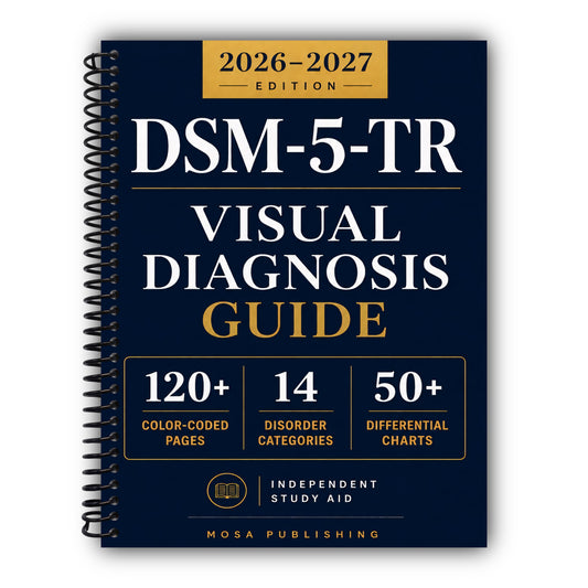 DSM-5-TR Visual Diagnosis Guide: Complete Color-Coded Case Scenarios, Differential Charts & Decision Trees to Master Mental Disorders and Pass the ASWB, NCMHCE & Counseling Licensing Exams [Spiral-Bound]