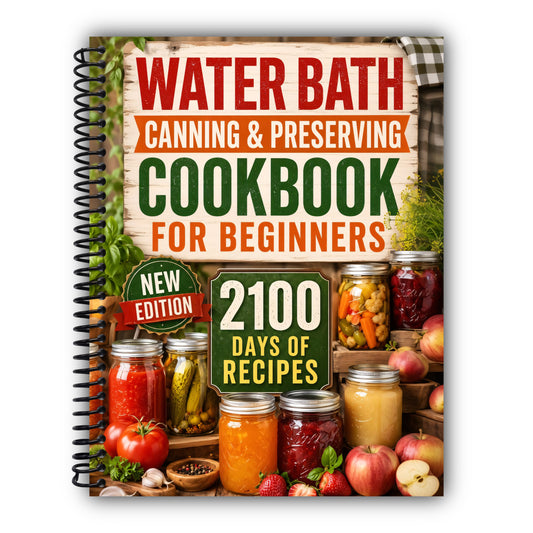 Water Bath Canning & Preserving Cookbook for Beginners: 2100 Days of Quick & Easy Homemade Recipes | A Step-by-Step Guide to Healthy and High-Quality Food + 5 Bonus for Preppers [Spiral-Bound]