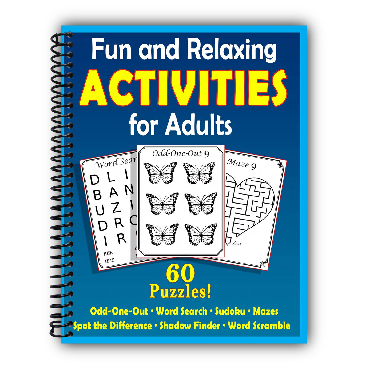 Fun and Relaxing Activities for Adults: Puzzles for People with Dementia [Large-Print] (Easy Activities) [Spiral-Bound]