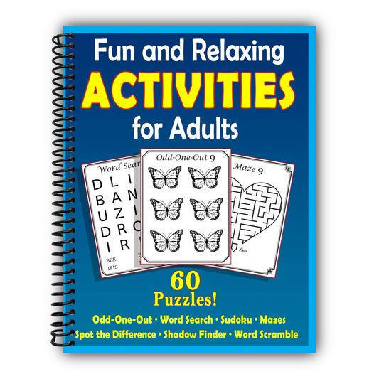 Fun and Relaxing Activities for Adults: Puzzles for People with Dementia [Large-Print] (Easy Activities) [Spiral-Bound]