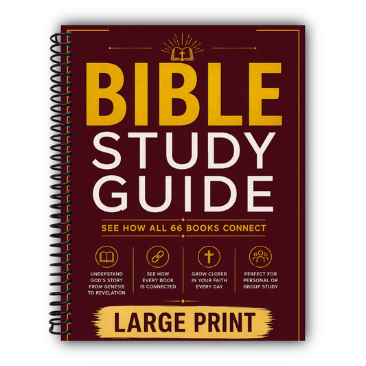 Bible Study Guides 66 Pages LARGE PRINT: An In-Depth Overview of Every Book of the Bible for Anybody, Including Summaries, Key Notes, Major Themes And More [Spiral-Bound]