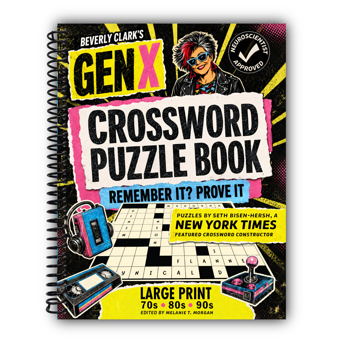 The Gen X Crossword Puzzle Book for Adults: Stay Sharp with 50 Large Print Easy to Medium Puzzles for 70s, 80s & 90s Survivors | Music, Movies, History, Sports, TV & Trivia (Gifts for Women & Men) [Spiral-Bound]