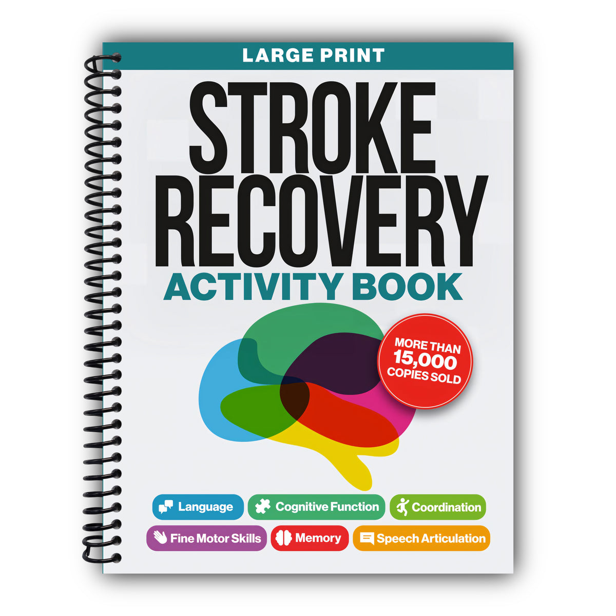 Stroke Recovery Activity Book - Large Print: Activities and Puzzles Workbook for Traumatic Brain Injury and Aphasia Rehabilitation (Stroke and Aphasia Recovery Activity Books) [Spiral-Bound]