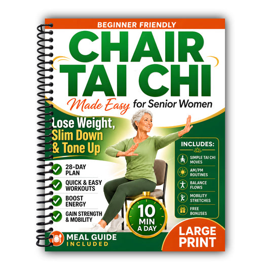 Chair Tai Chi Made Easy for Senior Women: Lose Weight, Slim Down & Tone Up with Gentle 10-Minute Seated Workouts to Feel Younger, Boost Energy, and Improve Strength, Flexibility & Mobility Over 50 [Spiral-Bound]