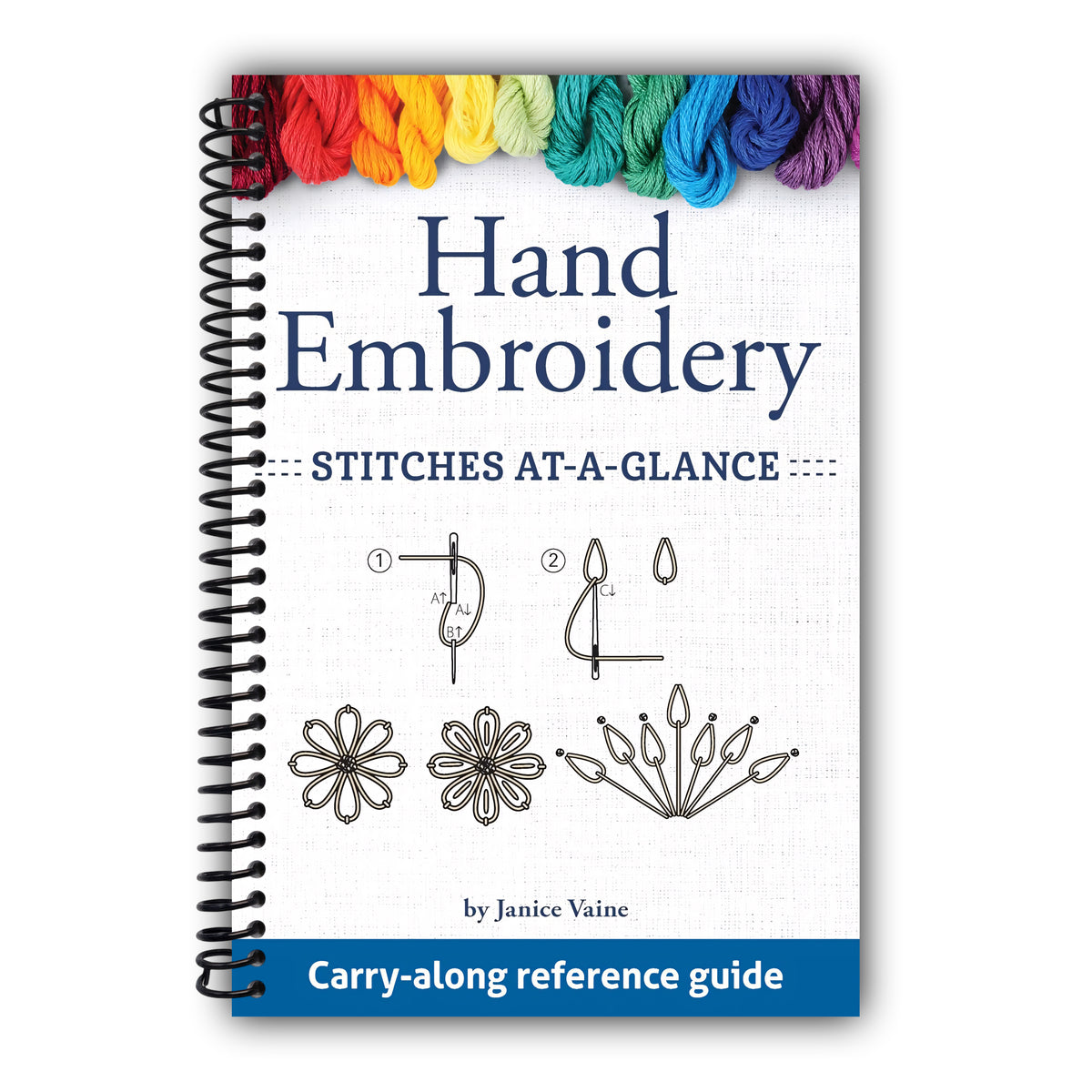 Hand Embroidery Stitches At-A-Glance: Carry-Along Reference Guide (Landauer) Pocket-Size Step-by-Step Illustrated How-To for 30 Favorite Stitches, plus Tips & Techniques and Needle & Thread Charts [Spiral-Bound]