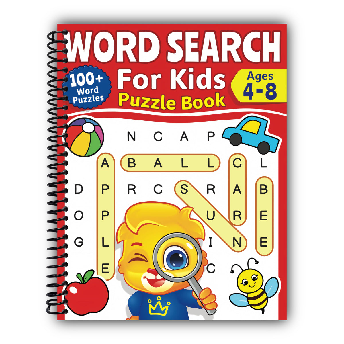 Word Search For Kids Puzzle Book: 100+ Word Puzzles | Fun Challenges For Children Ages 4-8 | Search and Find Words Activity Book With Multiple Levels Of Difficulty [Spiral-Bound]