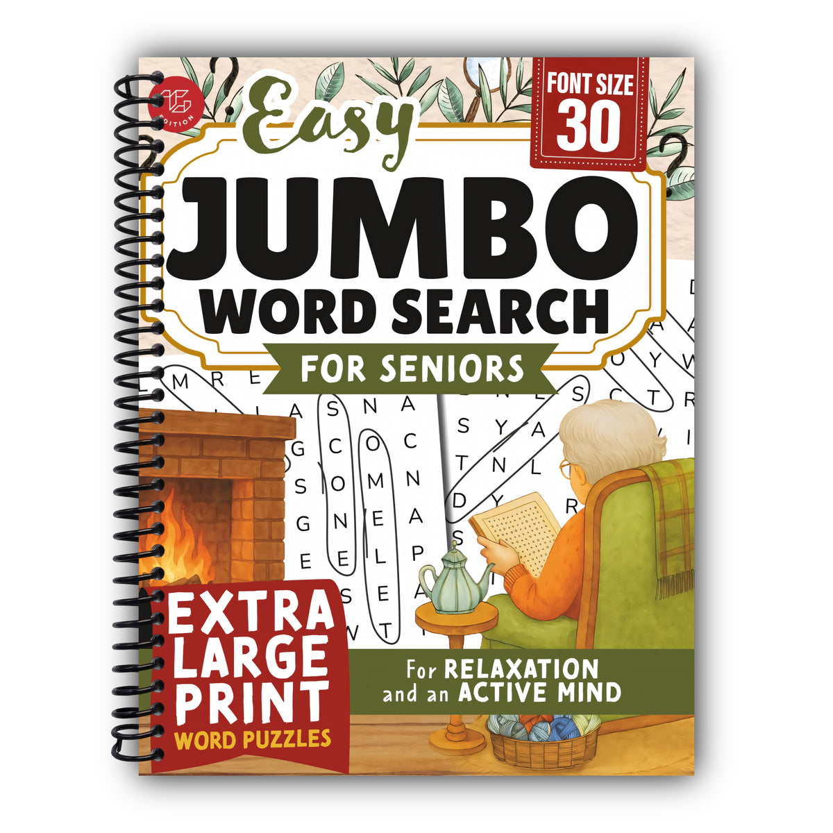 Easy Jumbo Word Search for Seniors: Extra Large Print Word Puzzles for Relaxation and an Active Mind (Word Find Books For Adults) [Spiral-Bound]