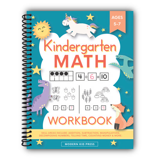 Kindergarten Math Workbook: Kindergarten and 1st Grade Workbook Age 5-7 | Homeschool Kindergarteners | Addition and Subtraction Activities + Worksheets [Spiral-Bound]