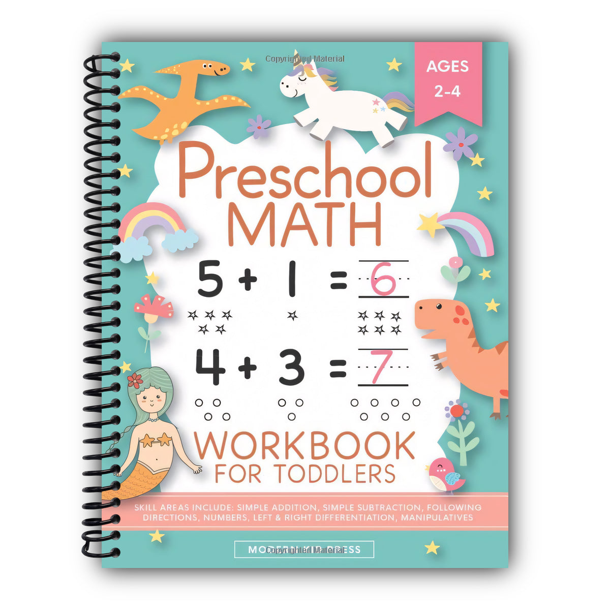 Preschool Math Workbook for Toddlers Ages 2-4: Beginner Math Preschool Learning Book with Number Tracing and Matching Activities for 2, 3 and 4 year olds and kindergarten prep [Spiral-Bound]
