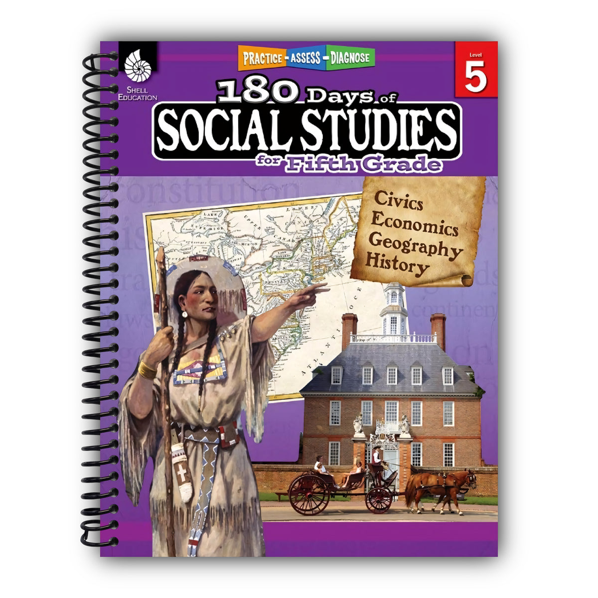 180 Days®: Social Studies for Fifth Grade: Practice, Assess, Diagnose [Spiral-Bound]