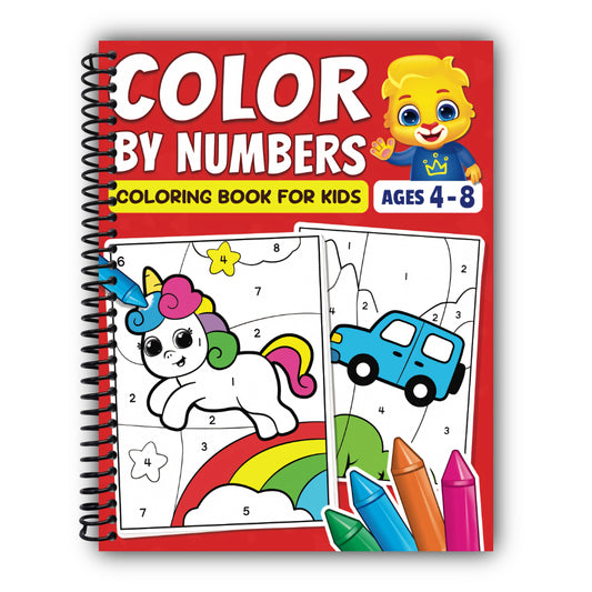 Color By Numbers Coloring Book For Kids: Fun Activity Book For Preschool, Kindergarten & 1st Grade Children Ages 4-8 | Cute Pictures Of Animals, Unicorns, Toys, Fun Facts & More [Spiral-Bound]