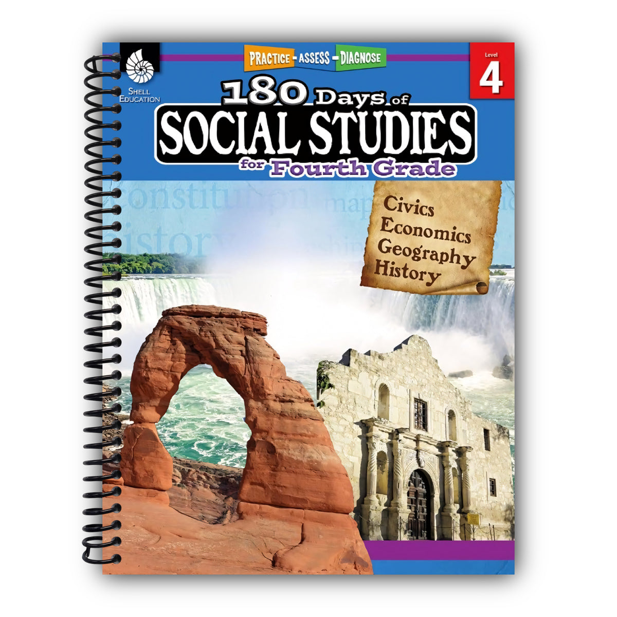 180 Days®: Social Studies for Fourth Grade: Practice, Assess, Diagnose [Spiral-Bound]